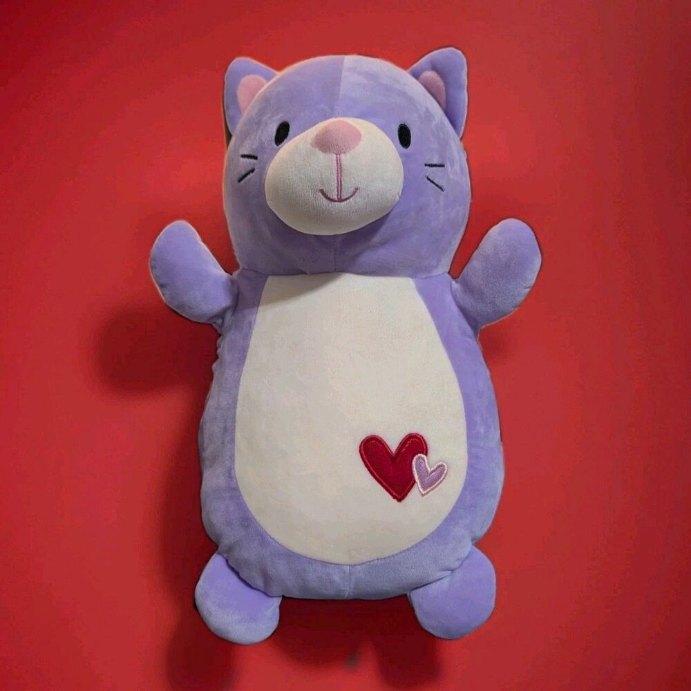 NWOT Rare Squishmallows 14" Frank the Cat Valentine Hug Mees Plush Purple 2019